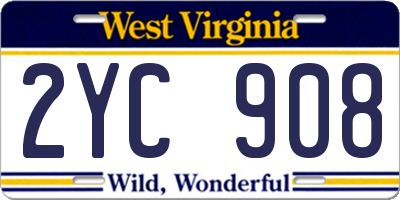 WV license plate 2YC908