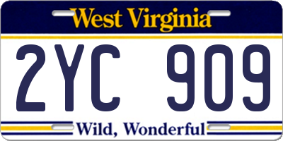 WV license plate 2YC909