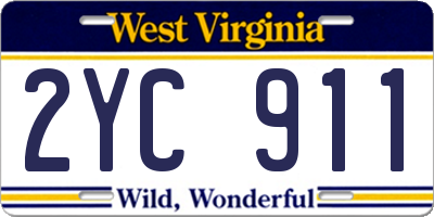 WV license plate 2YC911