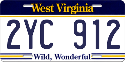 WV license plate 2YC912