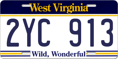 WV license plate 2YC913