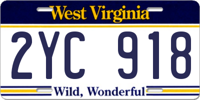 WV license plate 2YC918