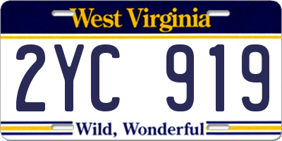 WV license plate 2YC919