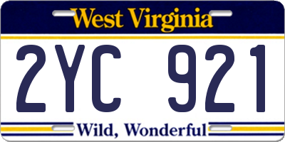 WV license plate 2YC921