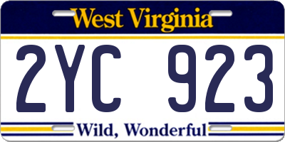 WV license plate 2YC923