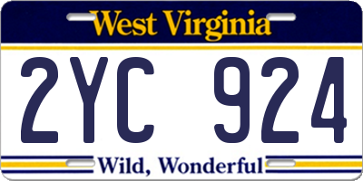 WV license plate 2YC924