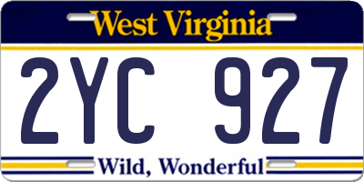WV license plate 2YC927