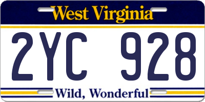 WV license plate 2YC928