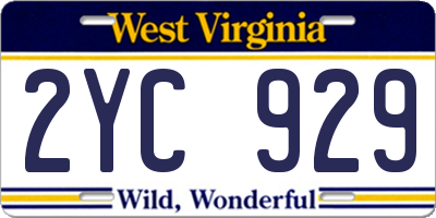 WV license plate 2YC929