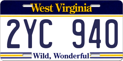 WV license plate 2YC940