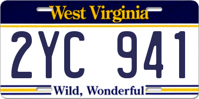 WV license plate 2YC941