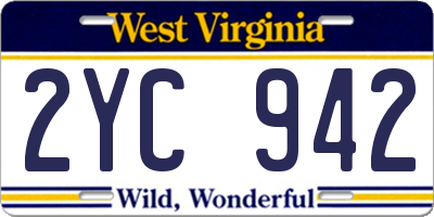 WV license plate 2YC942