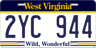 WV license plate 2YC944