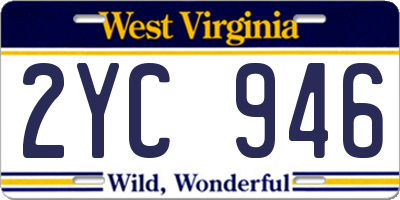 WV license plate 2YC946