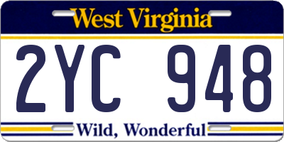 WV license plate 2YC948