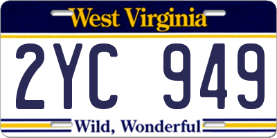 WV license plate 2YC949