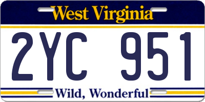 WV license plate 2YC951