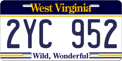 WV license plate 2YC952