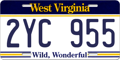 WV license plate 2YC955