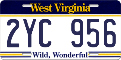 WV license plate 2YC956