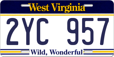 WV license plate 2YC957