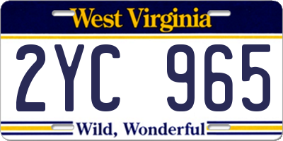 WV license plate 2YC965