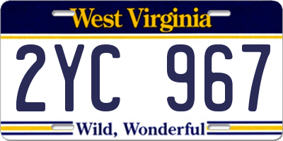 WV license plate 2YC967