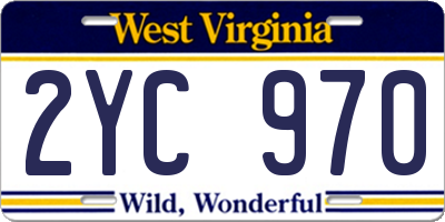 WV license plate 2YC970