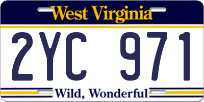 WV license plate 2YC971