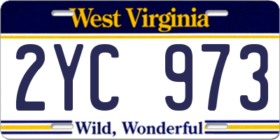 WV license plate 2YC973