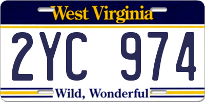 WV license plate 2YC974