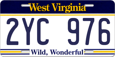 WV license plate 2YC976