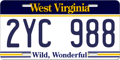 WV license plate 2YC988