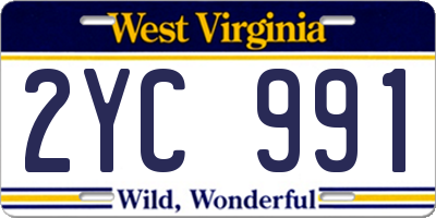 WV license plate 2YC991