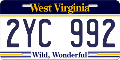WV license plate 2YC992