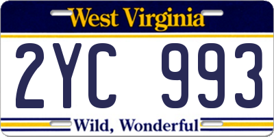 WV license plate 2YC993