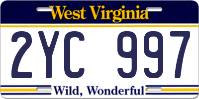 WV license plate 2YC997