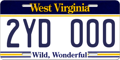 WV license plate 2YD000