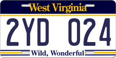 WV license plate 2YD024