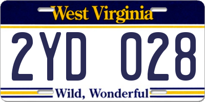 WV license plate 2YD028