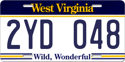 WV license plate 2YD048