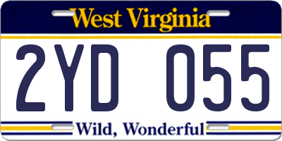 WV license plate 2YD055