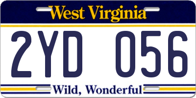 WV license plate 2YD056