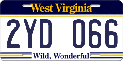 WV license plate 2YD066