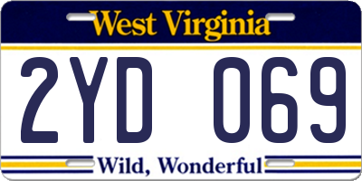 WV license plate 2YD069
