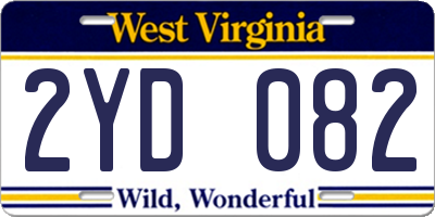 WV license plate 2YD082