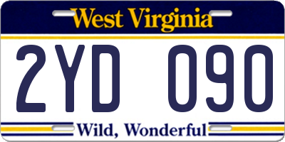 WV license plate 2YD090