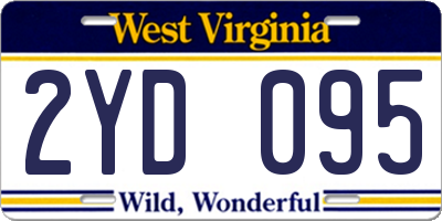 WV license plate 2YD095