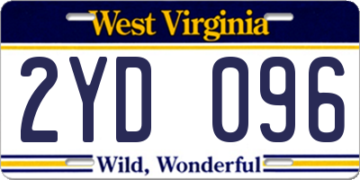 WV license plate 2YD096