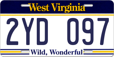WV license plate 2YD097